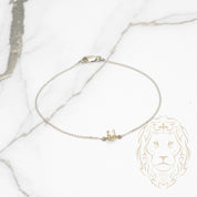 Bracelet - 14K white gold solitaire diamond lab 0.20CT & cable - BRGL014