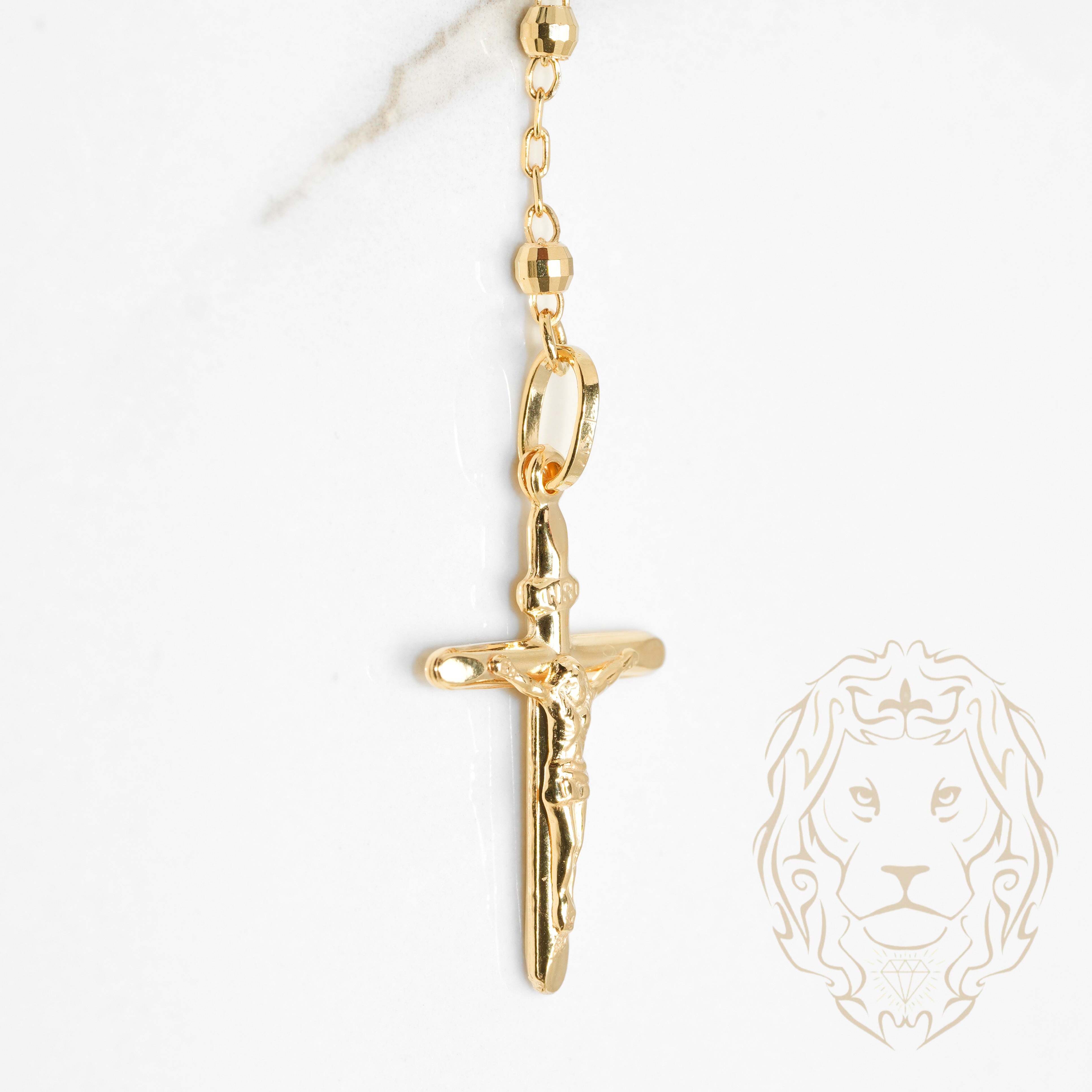 Rosary - 10K yellow gold brilliant cut beads 2.9mm - CHG629