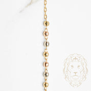 Chapelet - Or 10K tricolore jaune, blanc & rose perles coupe brillant 2.9mm - CHG632