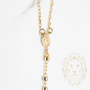 Chapelet - Or 10K tricolore jaune, blanc & rose perles coupe brillant 2.9mm - CHG632