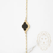 Necklace - 10K Yellow Gold Black Clovers 9.5mm - CHG633