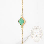 Necklace - 10K Yellow Gold Green Clovers 9.5mm - CHG635