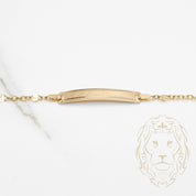 Bracelet - 10K Yellow Gold 4mm Engravable Bar & Cable & Diamond Cut - BRG569