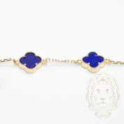 Bracelet - 10K Yellow Gold Blue Clovers 9.5mm - BRG560
