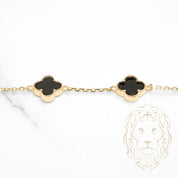 Bracelet - 10K Yellow Gold Black Clovers 9.5mm - BRG562