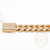 Bracelet - 10K Gold cuban link solid paved with natural diamonds 4.00CT 10mm - BRGD011