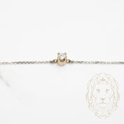 Bracelet - 14K white gold solitaire diamond lab 0.20CT & cable - BRGL014