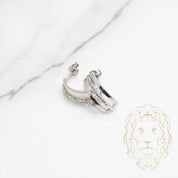 Studs - 10K white gold curve cz pave - BOG786