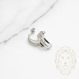 Studs - Or 10K blanc curve pavé de cz - BOG786