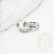 Studs - 10K white gold curve cz pave - BOG786
