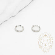 Huggies - Gold 10K white satin finish 2mm X 8mm - BOG787