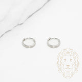 Huggies - Or 10K blanc finition satinée 2mm X 8mm - BOG787