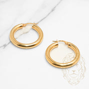 Hoops - Polished Yellow 10K Gold 4mm X 20mm - BOG789