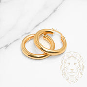 Hoops - Polished Yellow 10K Gold 4mm X 20mm - BOG789