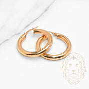 Hoops - Polished Yellow 10K Gold 4mm X 20mm - BOG791