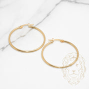 Hoops - Polished Yellow 10K Gold 1.5mm X 30mm - BOG794