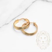 Hoops - 10K Gold Two Tone Yellow & White Polished 4mm X 18mm - BOG798