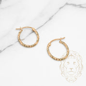 Hoops - 10K Gold two tone yellow & white twist oval 2mm X 20mm - BOG799