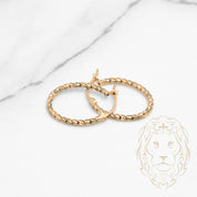 Hoops - 10K Gold two tone yellow & white twist oval 2mm X 20mm - BOG799