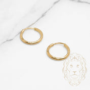 Hoops - 10K Gold Yellow Cut Diamond 2mm X 13mm - BOG802