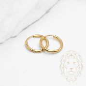 Hoops - 10K Gold Yellow Cut Diamond 2mm X 13mm - BOG802