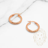 Hoops - Or 10K rose coupe diamant 4mm X 15mm - BOG804