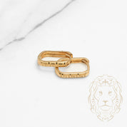 Hoops - 10K Yellow Gold Oval Greek Key 2mm X 12mm - BOG807