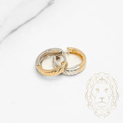 Hoops - 10K Gold two-tone yellow & white diamond cut 4mm X 11mm - BOG816