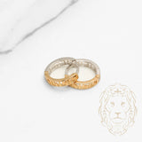 Huggies - 10K gold two-tone yellow & white greek key design 3mm X 9mm - BOG817