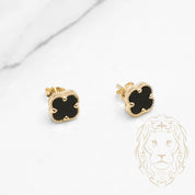 Studs - 10K Yellow Gold Black Clover - BOG823