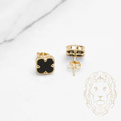 Studs - 10K Yellow Gold Black Clover - BOG823