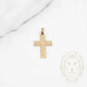 Pendant - 10K yellow gold cross with cz pavement - PEG617