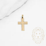 Pendentif - Or 10K jaune croix pavé de cz - PEG617