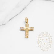 Pendentif - Or 10K jaune croix pavé de cz - PEG620