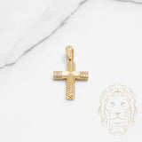 Pendentif - Or 10K jaune croix pavé de cz - PEG620