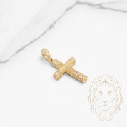 Pendentif - Or 10K jaune croix pavé de cz - PEG620