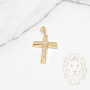 Pendant - 10K yellow gold cross with cz pavement - PEG621