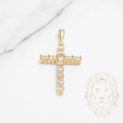 Pendant - 10K Yellow Gold Cross in Cz Stones - PEG624