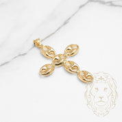 Pendant - 10K yellow gold cross links inflated anchor - PEG627