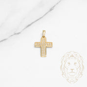Pendant - 10K yellow gold cross with cz pavement - PEG628