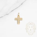 Pendentif - Or 10K jaune croix pavé de cz - PEG628