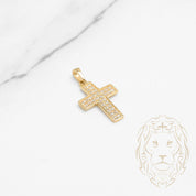Pendant - 10K yellow gold cross with cz pavement - PEG628