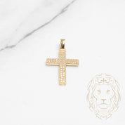 Pendentif - Or 10K jaune croix pavé de cz - PEG629