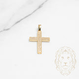 Pendentif - Or 10K jaune croix pavé de cz - PEG629