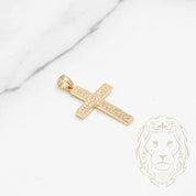 Pendentif - Or 10K jaune croix pavé de cz - PEG629
