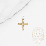 Pendentif - Or 10K jaune croix coupe diamant - PEG630