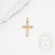 Pendant - 10K yellow gold cross in cz stones set in a closed setting - PEG631