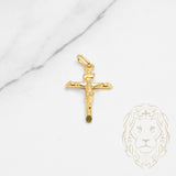 Pendentif - Or 10K jaune croix avec Jésus - PEG632