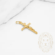 Pendant - 10K Yellow Gold Cross with Jesus - PEG632