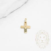 Pendant - 10K Yellow Gold Cross with Cz Stone - PEG633